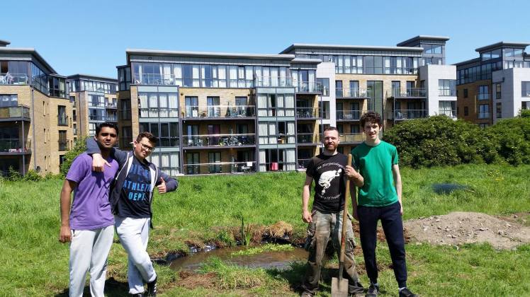 Students with HSI Science Officer Collie Ennis
